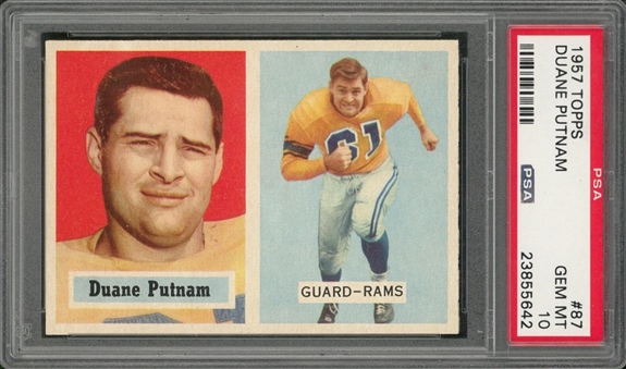 1957 Topps Football #87 Duane Putnam – PSA GEM MT 10 "1 of 1!"